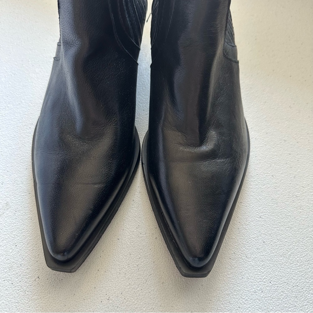 Emanuele crasto cowboy pointed toe Chelsea ankle leather boots - Picture 4 of 7